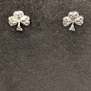 Celtic Trinity Knot and Clover Earrings 925 Silver for Pierced Ears